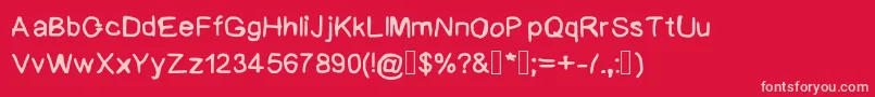 BadHandwriting Font – Pink Fonts on Red Background