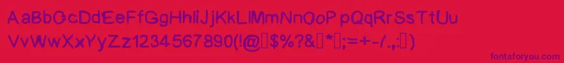 BadHandwriting Font – Purple Fonts on Red Background