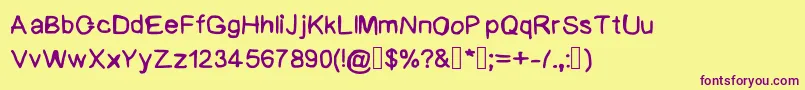 BadHandwriting Font – Purple Fonts on Yellow Background