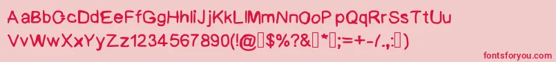 BadHandwriting Font – Red Fonts on Pink Background