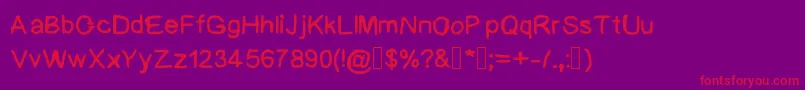 BadHandwriting-Schriftart – Rote Schriften auf violettem Hintergrund