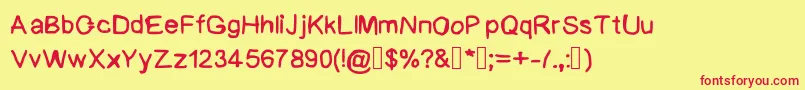 BadHandwriting Font – Red Fonts on Yellow Background