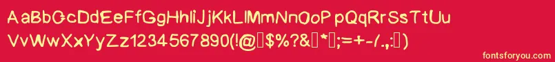 BadHandwriting Font – Yellow Fonts on Red Background