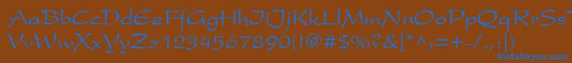 Oskord Font – Blue Fonts on Brown Background