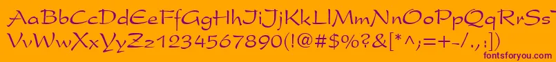 Oskord Font – Purple Fonts on Orange Background