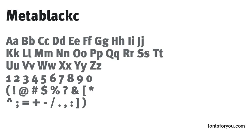 Schriftart Metablackc – Alphabet, Zahlen, spezielle Symbole