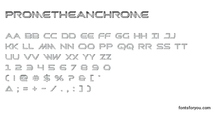 A fonte Prometheanchrome – alfabeto, números, caracteres especiais