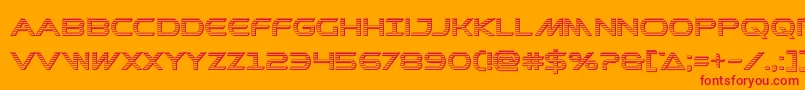 Prometheanchrome-Schriftart – Rote Schriften auf orangefarbenem Hintergrund