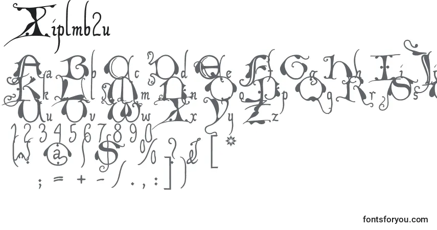 Czcionka Xiplmb2u – alfabet, cyfry, specjalne znaki
