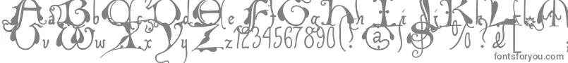 Xiplmb2u-fontti – harmaat kirjasimet valkoisella taustalla
