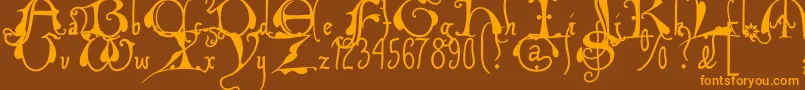 Xiplmb2u Font – Orange Fonts on Brown Background