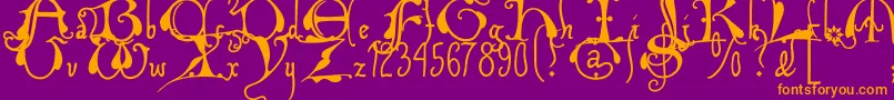 Xiplmb2u Font – Orange Fonts on Purple Background