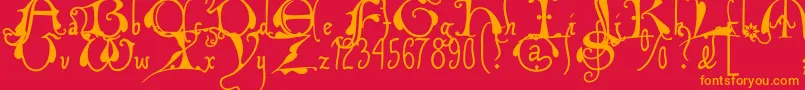 Xiplmb2u Font – Orange Fonts on Red Background