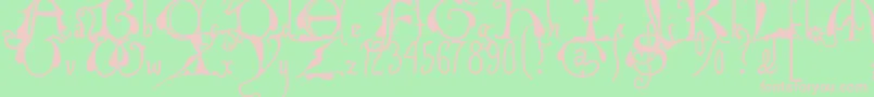 Xiplmb2u Font – Pink Fonts on Green Background