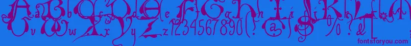 Xiplmb2u Font – Purple Fonts on Blue Background