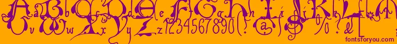 Xiplmb2u-Schriftart – Violette Schriften auf orangefarbenem Hintergrund