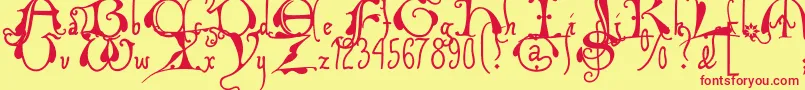 Xiplmb2u Font – Red Fonts on Yellow Background