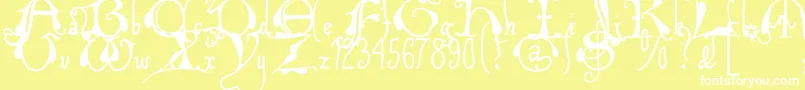 Xiplmb2u Font – White Fonts on Yellow Background