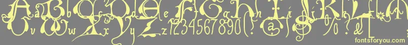 Xiplmb2u Font – Yellow Fonts on Gray Background