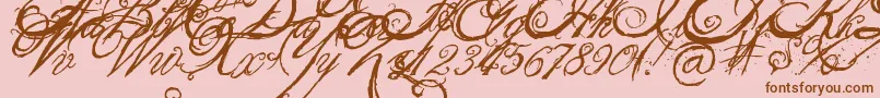 TheKingQueenFont-Schriftart – Braune Schriften auf rosa Hintergrund