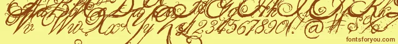 fuente TheKingQueenFont – Fuentes Marrones Sobre Fondo Amarillo