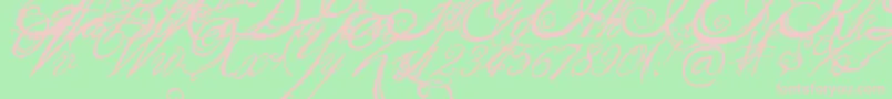 フォントTheKingQueenFont – 緑の背景にピンクのフォント