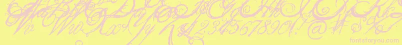 fuente TheKingQueenFont – Fuentes Rosadas Sobre Fondo Amarillo