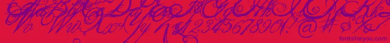 fuente TheKingQueenFont – Fuentes Moradas Sobre Fondo Rojo