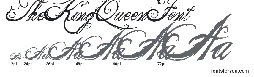 TheKingQueenFont Font Sizes