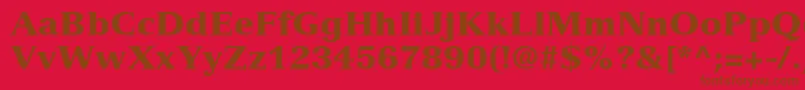 VersaillesLt95Black Font – Brown Fonts on Red Background