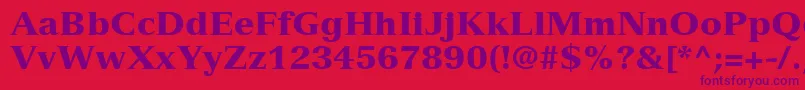 VersaillesLt95Black Font – Purple Fonts on Red Background