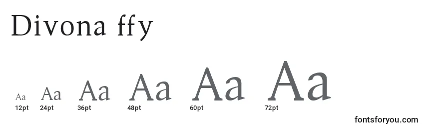 Размеры шрифта Divona ffy