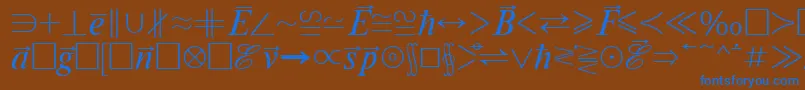 フォントMathematicabtt – 茶色の背景に青い文字