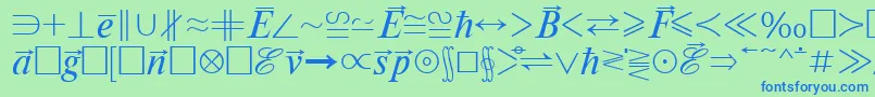 フォントMathematicabtt – 青い文字は緑の背景です。