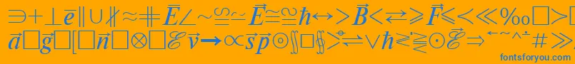 Czcionka Mathematicabtt – niebieskie czcionki na pomarańczowym tle