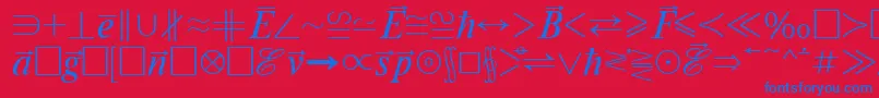 フォントMathematicabtt – 赤い背景に青い文字