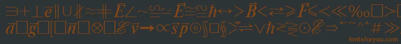 Mathematicabtt-Schriftart – Braune Schriften auf schwarzem Hintergrund