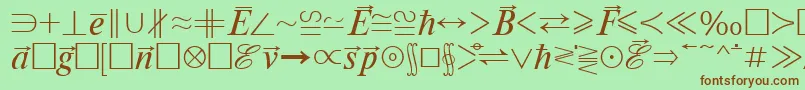 フォントMathematicabtt – 緑の背景に茶色のフォント