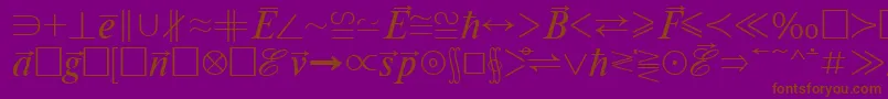 フォントMathematicabtt – 紫色の背景に茶色のフォント