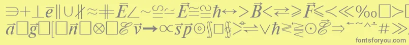 フォントMathematicabtt – 黄色の背景に灰色の文字