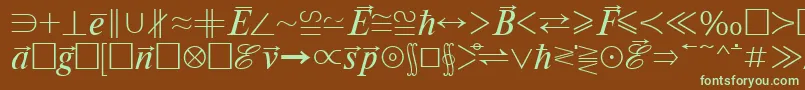 フォントMathematicabtt – 緑色の文字が茶色の背景にあります。