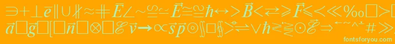 フォントMathematicabtt – オレンジの背景に緑のフォント