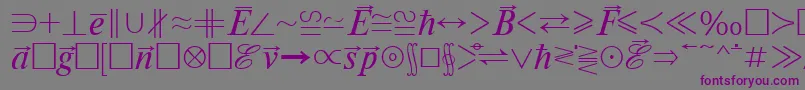 フォントMathematicabtt – 紫色のフォント、灰色の背景