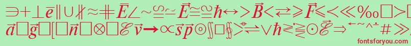 フォントMathematicabtt – 赤い文字の緑の背景