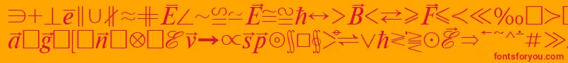 フォントMathematicabtt – オレンジの背景に赤い文字