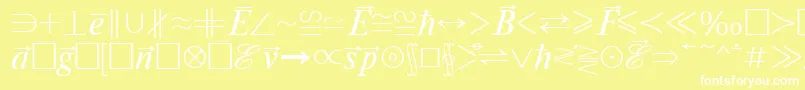 フォントMathematicabtt – 黄色い背景に白い文字