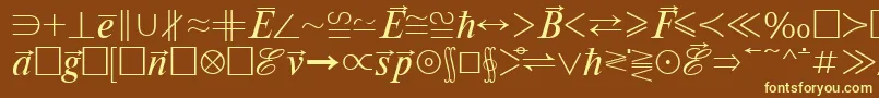 フォントMathematicabtt – 黄色のフォント、茶色の背景