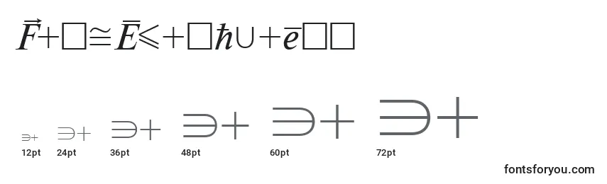 Размеры шрифта Mathematicabtt