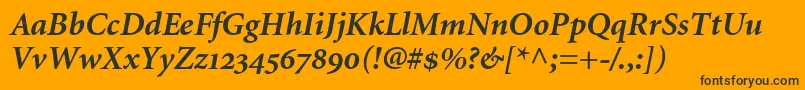 MinionBoldItalicOldstyleFigures Font – Black Fonts on Orange Background