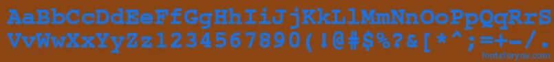 Шрифт NtcouriervkBold – синие шрифты на коричневом фоне